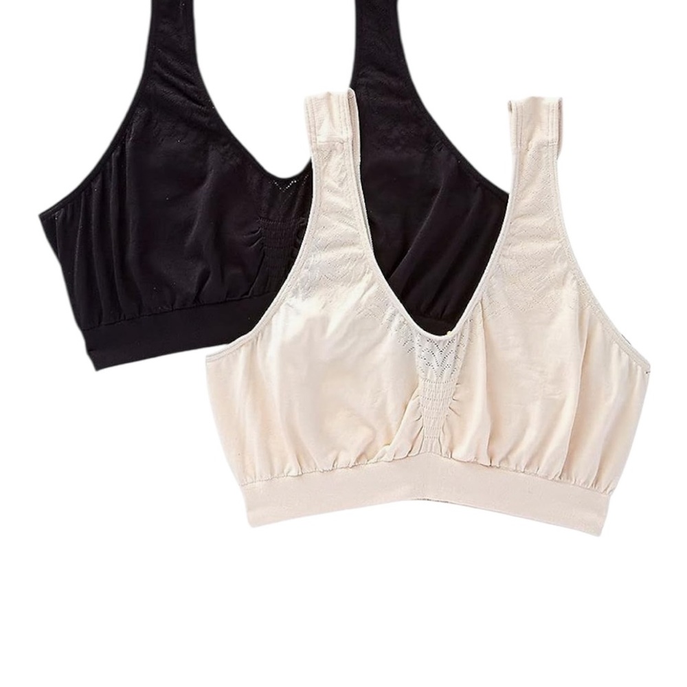 Bali Black and Cream Comfort Bras Wireless Sleep Bra